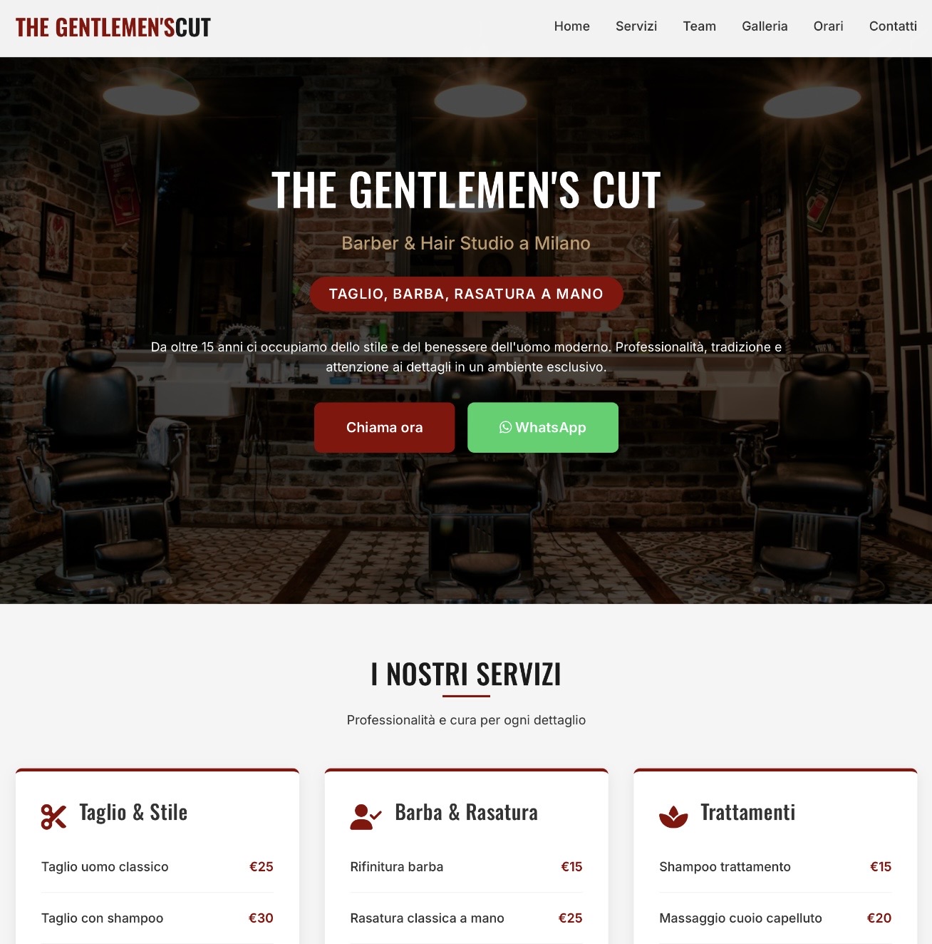 Sito barbiere Studio Immagine - anteprima header