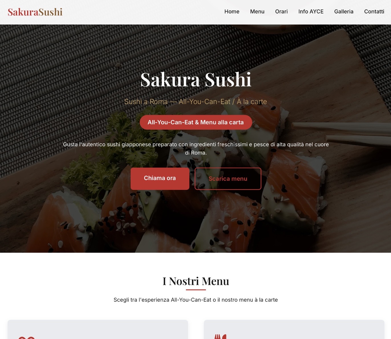 Sito ristorante Sushi AYCE - anteprima header